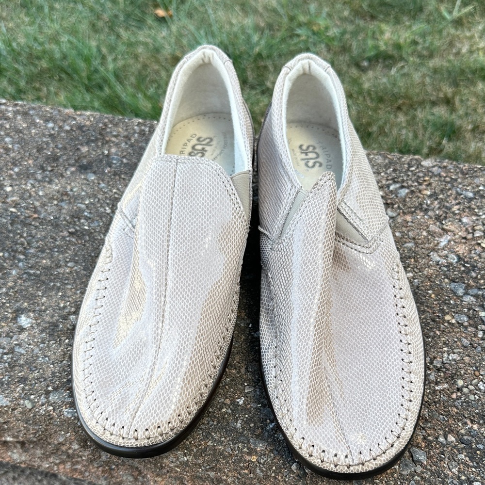SAS Beige Slip-On Loafers